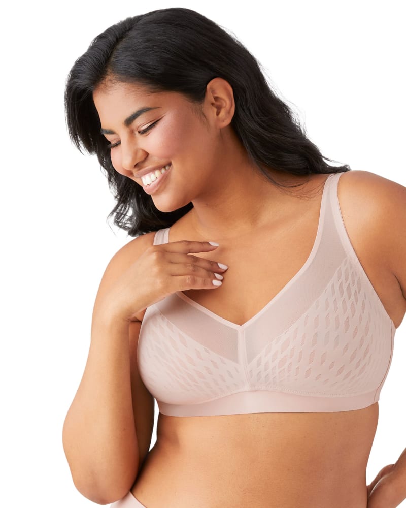 Front of a model wearing a size 34C Elevated Allure Wire Free in Rose Dust by Wacoal. | dia_product_style_image_id:304133
